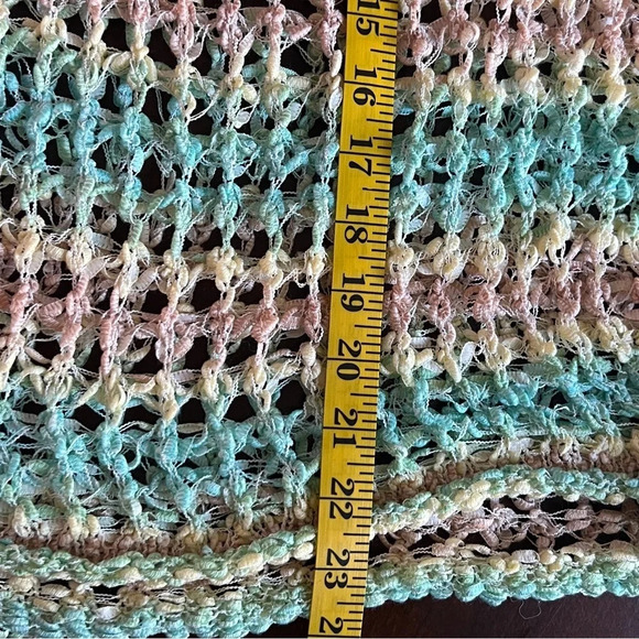 POL Rainbow Crotchet Open Knit Top/Swimsuit Cover Size Large - Picture 7 of 7